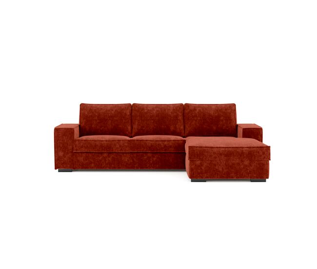 Chaise longue convertible en cama AZZURO derecha 4 plazas marrón