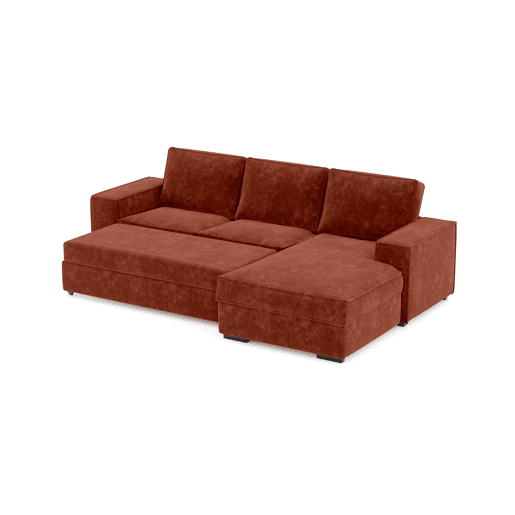 Chaise longue cama AZZURO dereita 4 lugares castanho