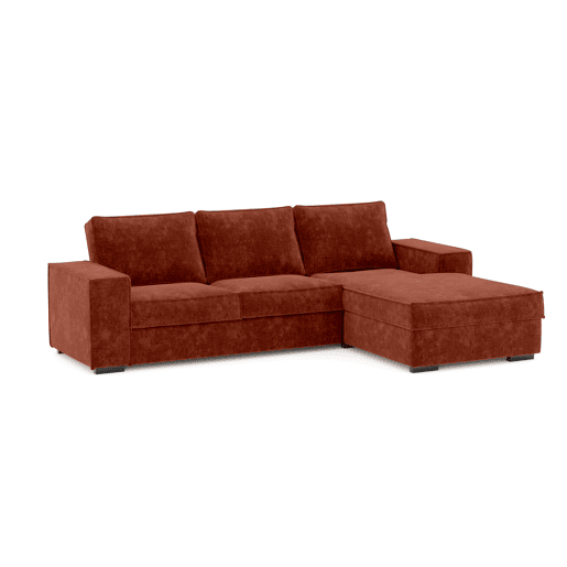 Chaise longue cama AZZURO dereita 4 lugares castanho