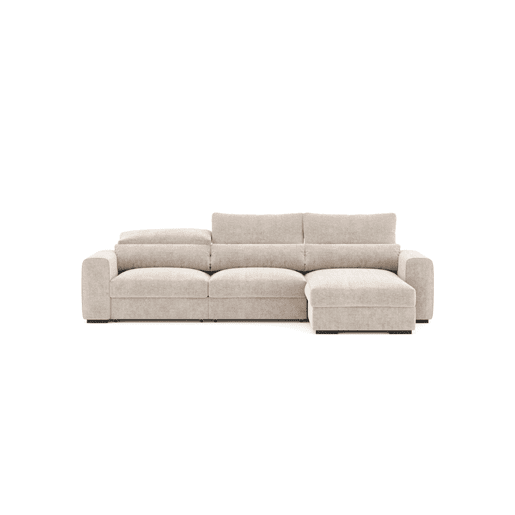 Chaise longue cama LANDON reversível 5 lugares bege