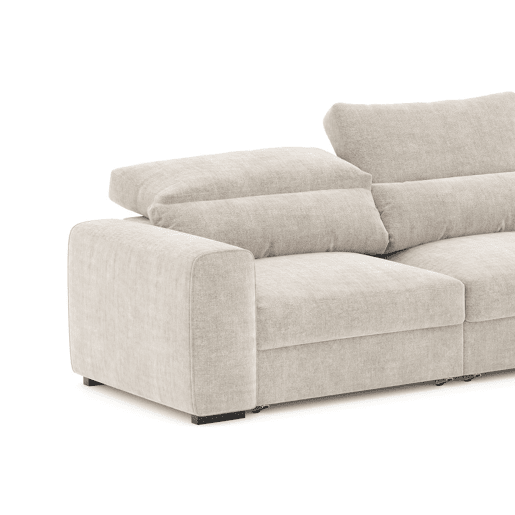 Chaise longue cama LANDON reversível 5 lugares bege