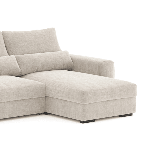Chaise longue cama LANDON reversível 5 lugares bege