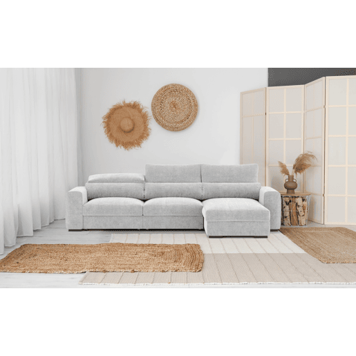 Chaise longue cama LANDON reversível 5 lugares cinza