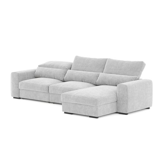 Chaise longue cama LANDON reversível 5 lugares cinza