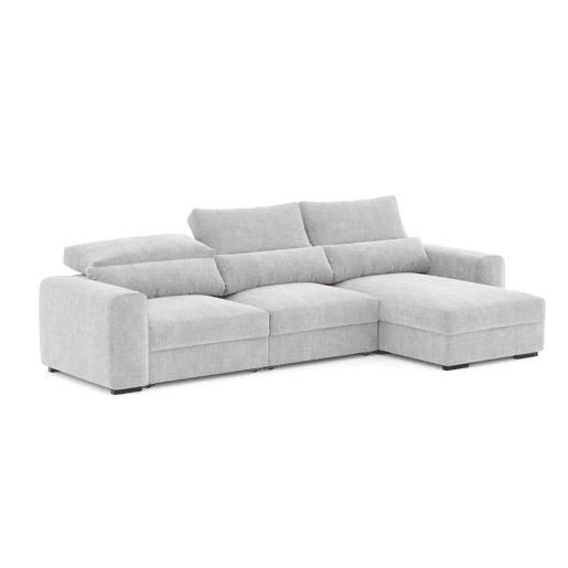 Chaise longue cama LANDON reversível 5 lugares cinza