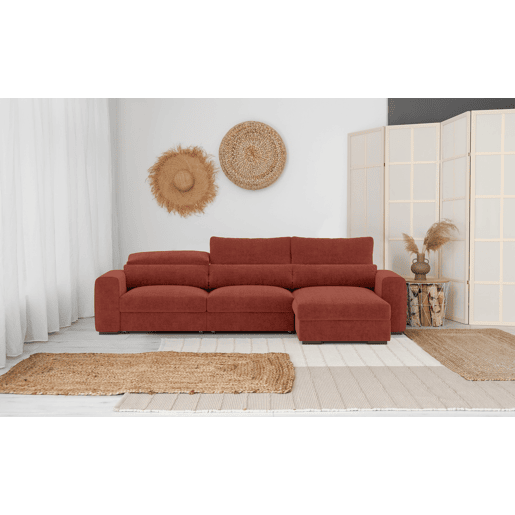Chaise longue cama LANDON reversível 5 lugares castanho