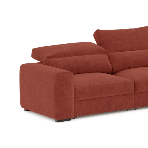 Chaise longue cama LANDON reversível 5 lugares castanho