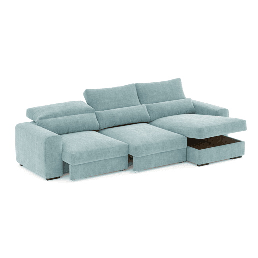 Chaise longue cama LANDON reversível 5 lugares verde