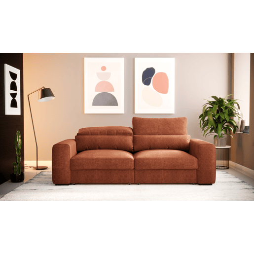 Sofá 3 lugares conversível em cama LANDON terracota