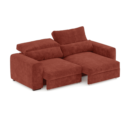 Sofá 3 lugares conversível em cama LANDON terracota