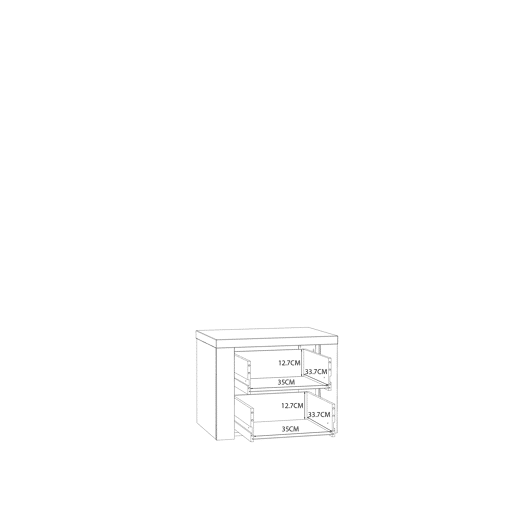 Mesa de cabeceira com 3 gavetas NELEKE