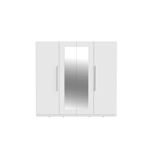 Roupeiro HELEN portas batentes 2 espelhos 227x212cm branco
