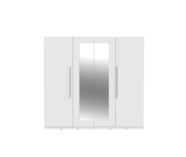 Armario helen puertas batientes 2 espejos 227x212cm blanco