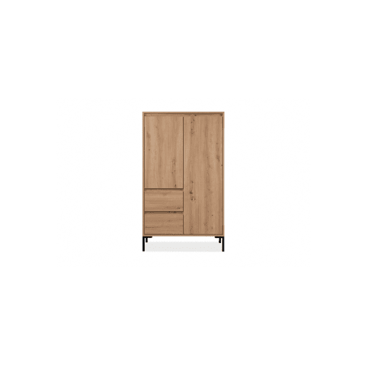 Roupeiro KORSIKA portas batentes e 2 gavetas 81x139cm carvalho