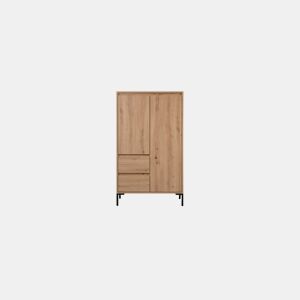 Roupeiro KORSIKA portas batentes e 2 gavetas 81x139cm carvalho