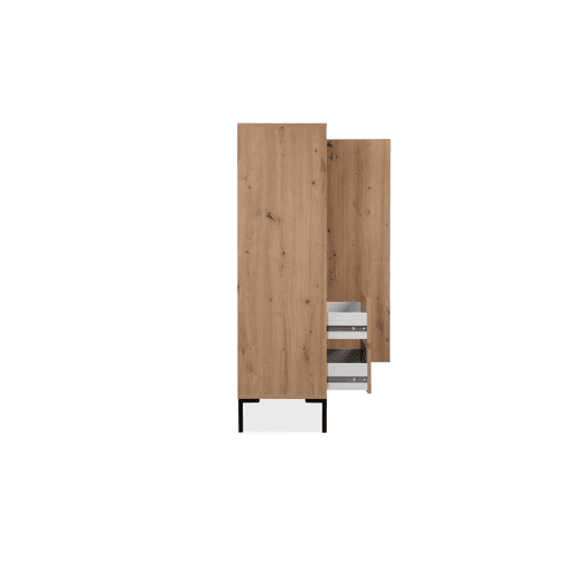 Roupeiro KORSIKA portas batentes e 2 gavetas 81x139cm carvalho