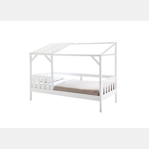 Cama tipo cabana AMON 90x200cm em branco rústico