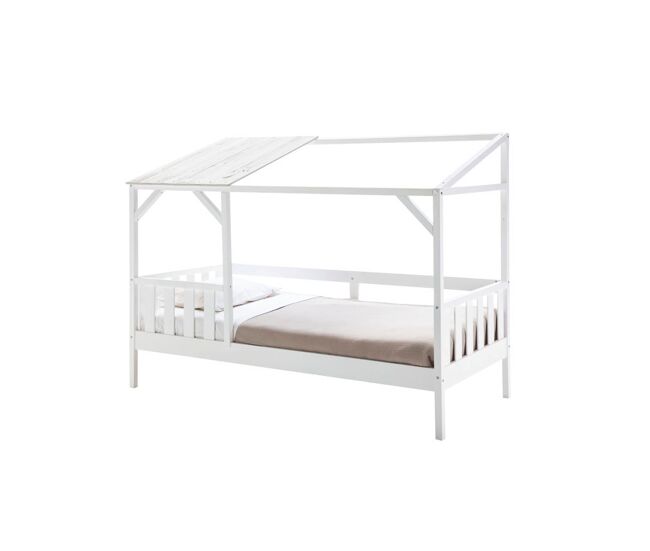 Cama cabaña amon 90x200cm blanco rústico - conforama