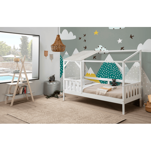 Cama tipo cabana AMON 90x200cm em branco rĂºstico Cama tipo cabana AMON 90x200cm em branco rĂºstico
