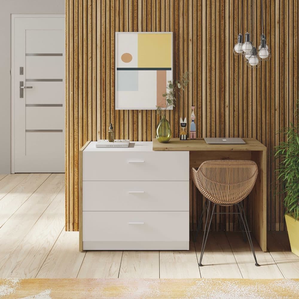 Cómoda convertible en escritorio 3 cajones MIX