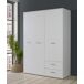 Armario MOKARIS puertas batientes y 2 cajones 144x200cm blanco Armario MOKARIS puertas batientes y 2 cajones 144x200cm blanco Blanco