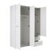 Armario MOKARIS puertas batientes y 2 cajones 144x200cm blanco Armario MOKARIS puertas batientes y 2 cajones 144x200cm blanco Blanco