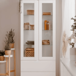 Vitrine 2 portas de vidro SKIPPER branco Vitrine 2 portas de vidro SKIPPER branco