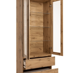 Vitrine 2 portas de vidro SKIPPER carvalho