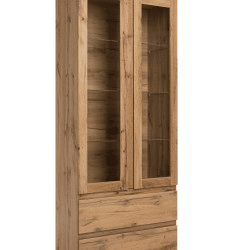 Vitrine 2 portas de vidro SKIPPER carvalho