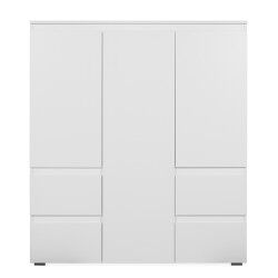 Aparador alto skipper 3 puertas 4 cajones blanco