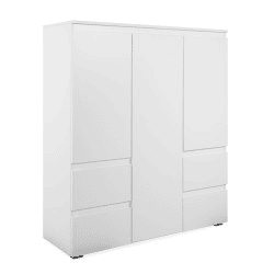 Aparador alto SKIPPER 3 portas 4 gavetas branco