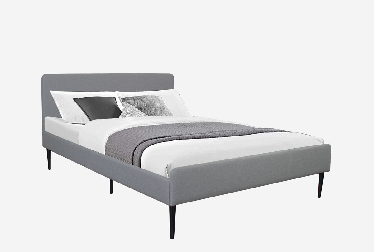 Cama EDDIE 140cm tapizada color gris