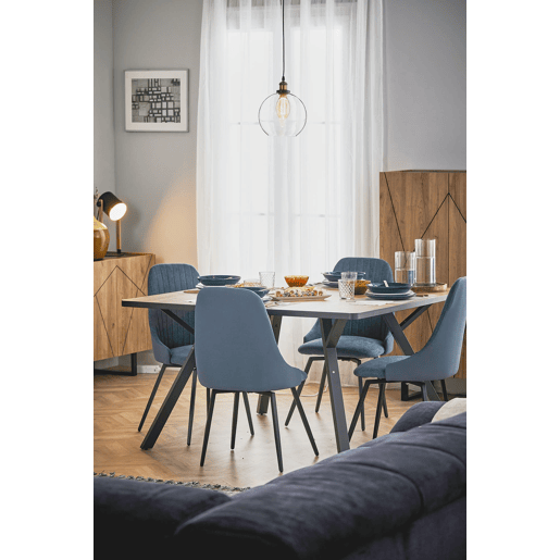 Mesa de jantar quadrada MILENA 136cm carvalho preto