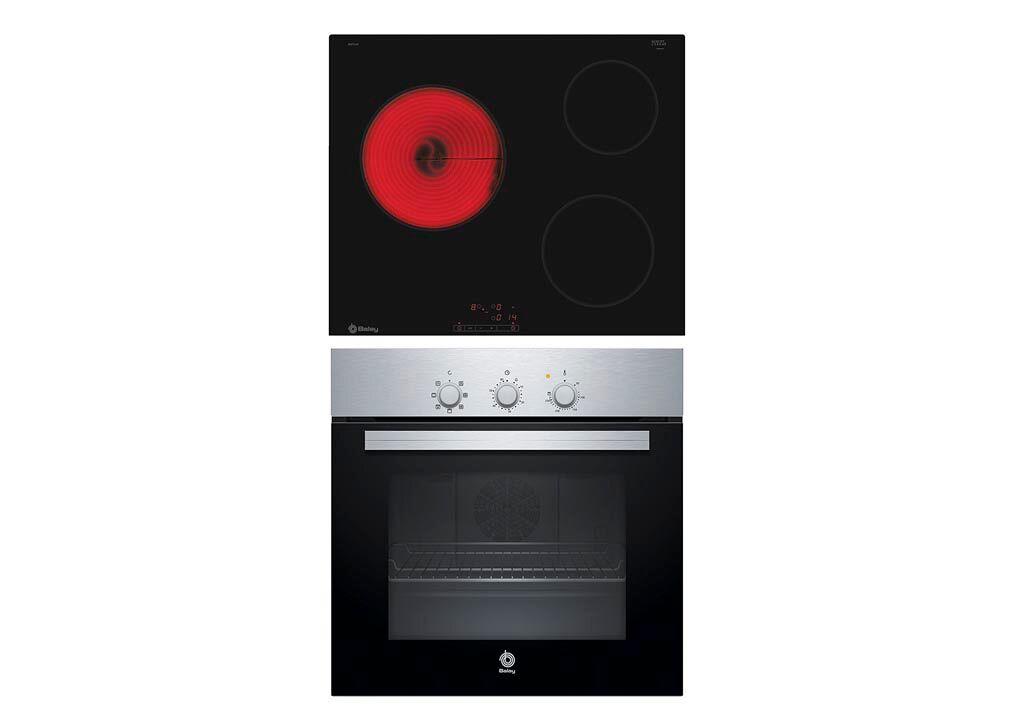 Conjunto de placa vitrocerámica y horno multifución