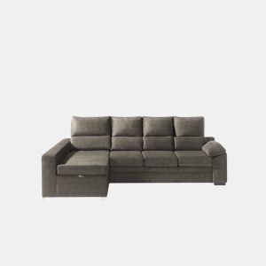 Chaise longue DELY esquerda 3 lugares bege