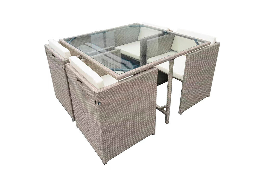 Set de jardín CORFU 3 beige con mesa y 4 sillas