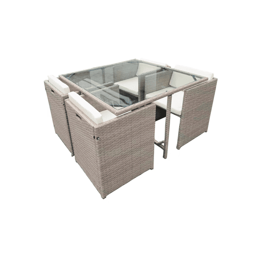 Set de jardim CORFU 3 bege com mesa e 4 cadeiras