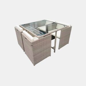 Set de jardim CORFU 3 bege com mesa e 4 cadeiras