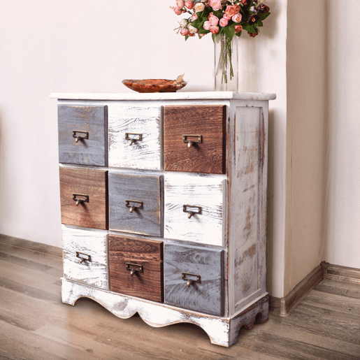Aparador decorativo com 9 gavetas NADIA