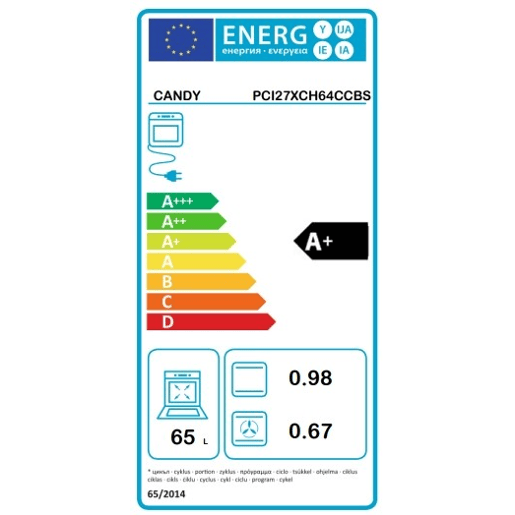 Conjunto forno e placa vitrocerâmica CANDY PCI27XCH64CCBS