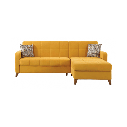 Chaise longue com cama LIKA reversível 4 lugares amarelo
