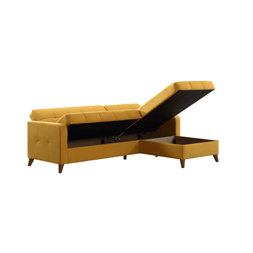 Chaise longue com cama LIKA reversível 4 lugares amarelo