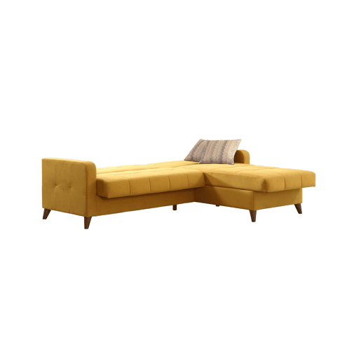 Chaise longue com cama LIKA reversível 4 lugares amarelo