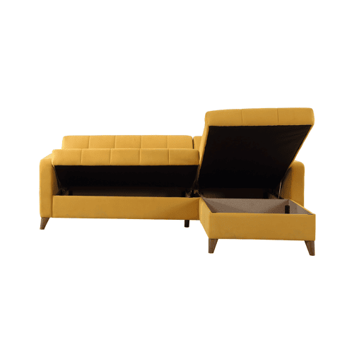 Chaise longue com cama LIKA reversível 4 lugares amarelo