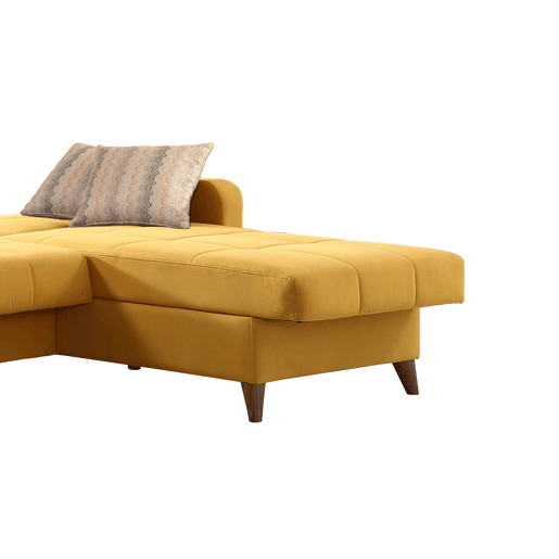 Chaise longue com cama LIKA reversível 4 lugares amarelo