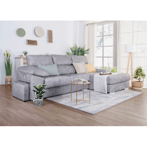 Chaise longue DANIELA II dereita 4 lugares cinza