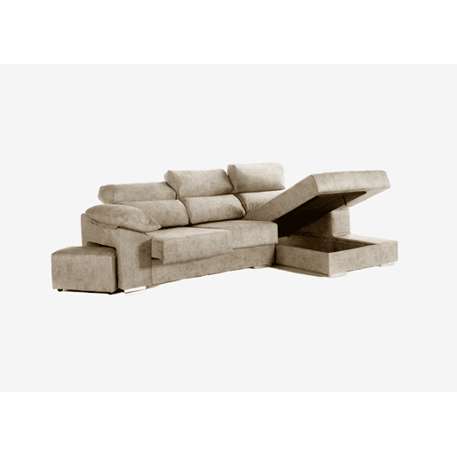 Chaise longue DANIELA II dereita 4 lugares bege
