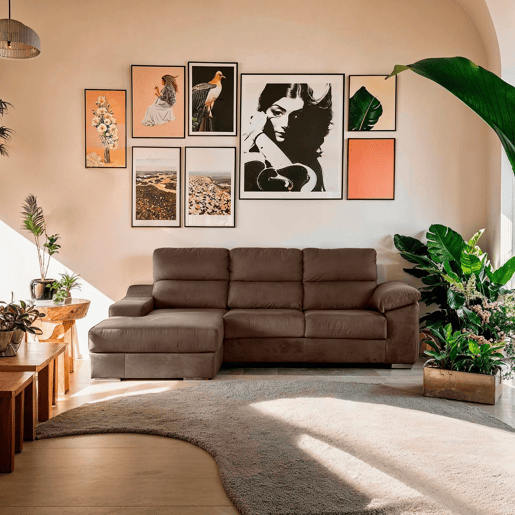 Chaise longue DANIELA II esquerda 4 lugares vison Chaise longue DANIELA II esquerda 4 lugares vison