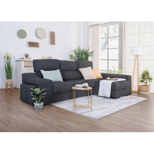 Chaise longue LUCIA IV dereita 4 lugares cinza