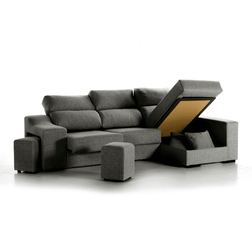 Chaise longue LUCIA IV dereita 4 lugares cinza
